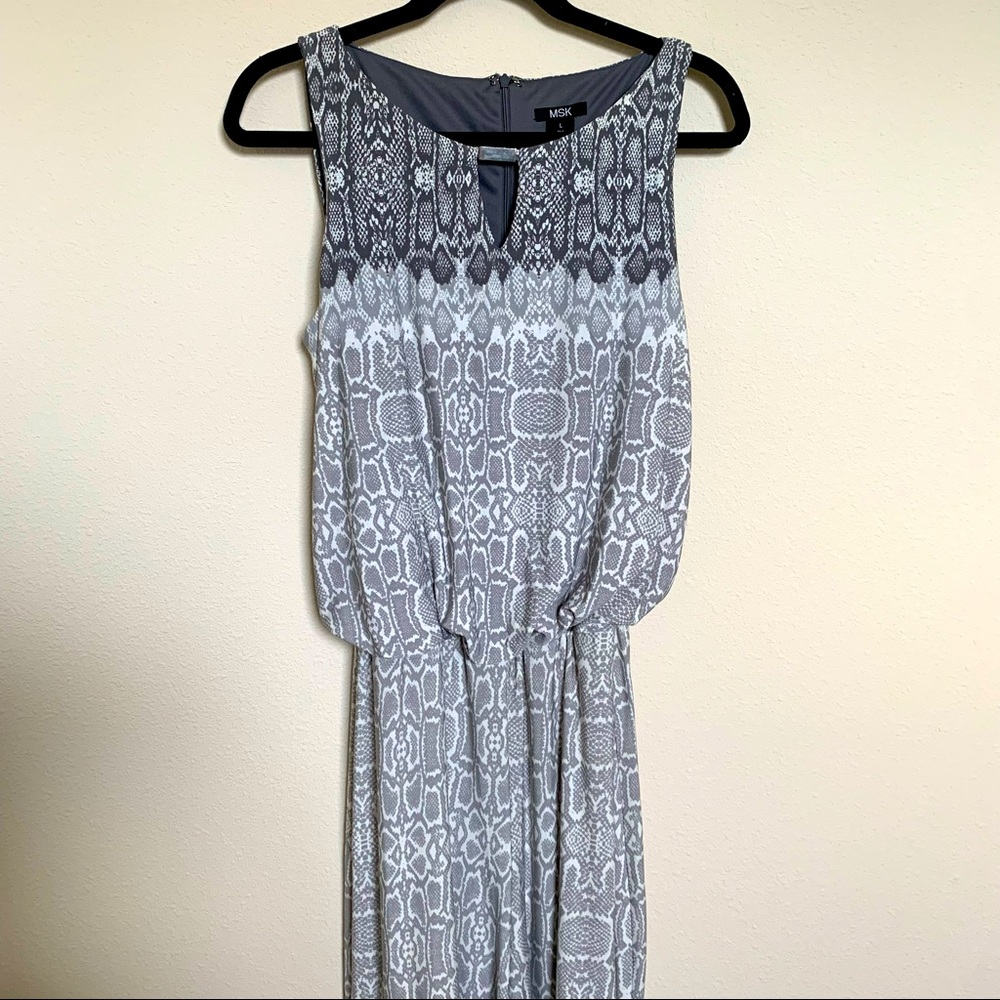 MSK Two-Toned Gray Snakeskin Jumpsuit - Size L (EUC)
